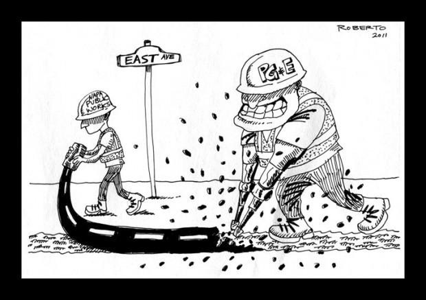 Editorial cartoon: Street paving